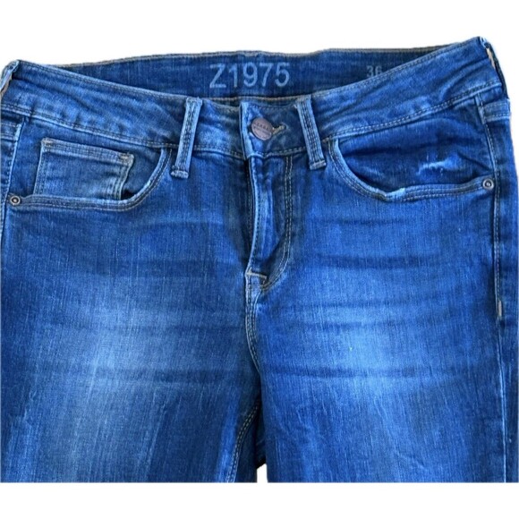 Zara Womens Z1975 Denim Jeans Skinny Mid Rise Pockets Raw Hem Size 4 - Picture 3 of 5